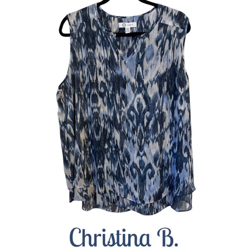 ❤️CHRISTINA B. FLOWY V-NECK TOP XLARGE/1X #S